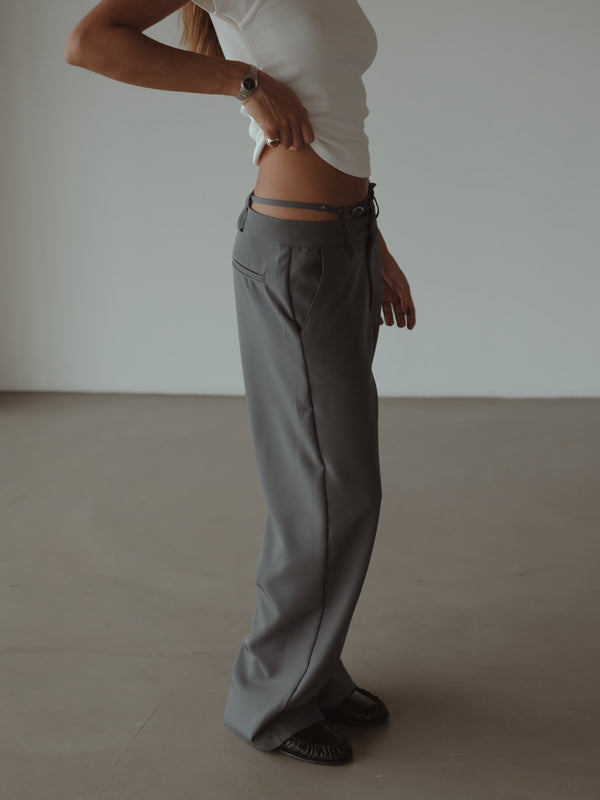 CROSS BELT TROUSER - DARK GRAY