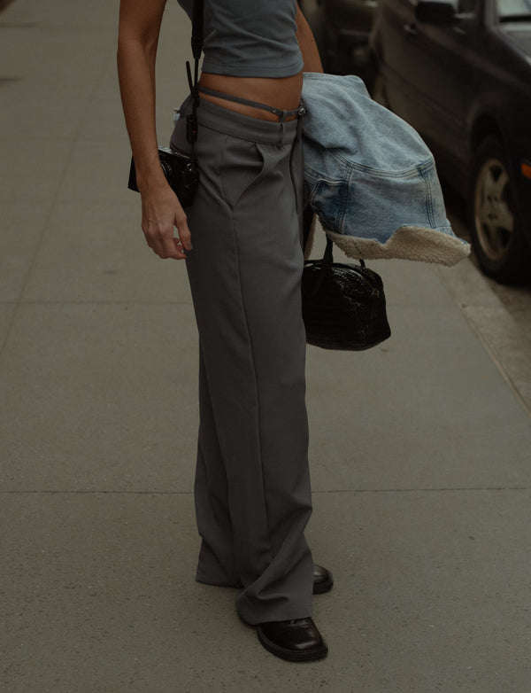 CROSS BELT TROUSER - DARK GRAY