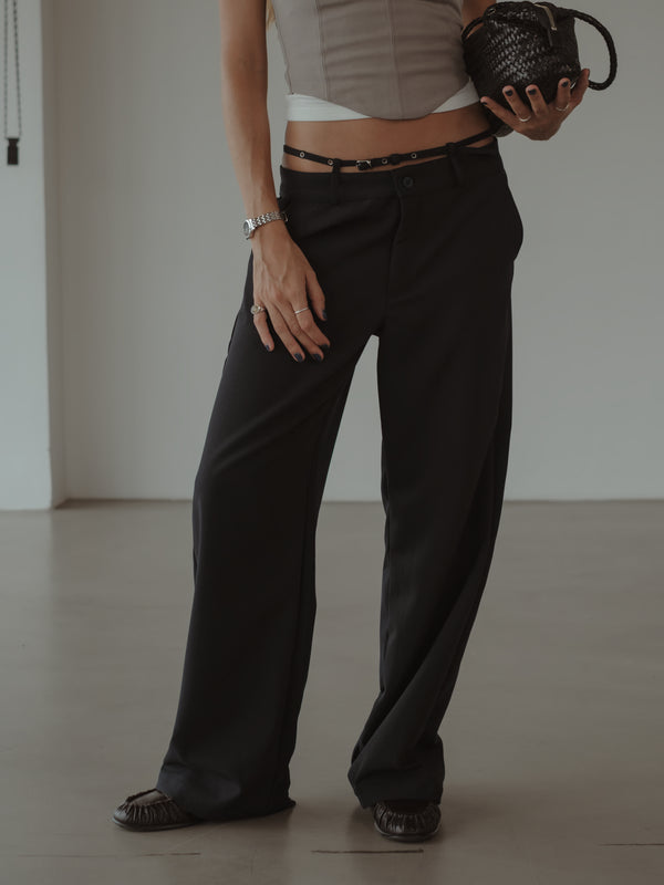 CROSS BELT TROUSER - BLACK