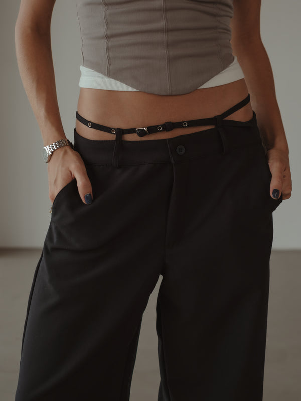CROSS BELT TROUSER - BLACK