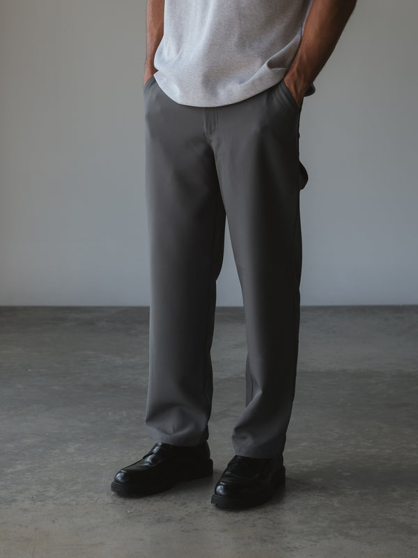 MEN TIMELESS STRAIGHT PANTS - GRAY