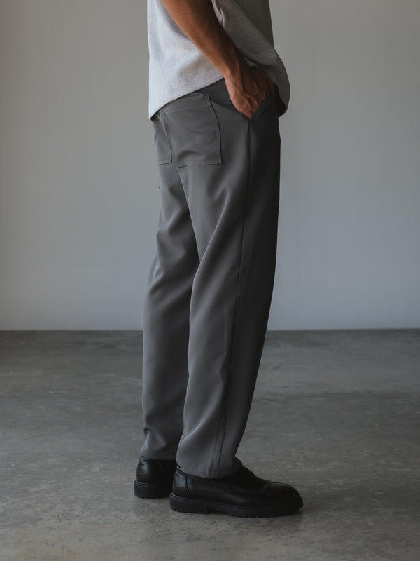 MEN TIMELESS STRAIGHT PANTS - GRAY