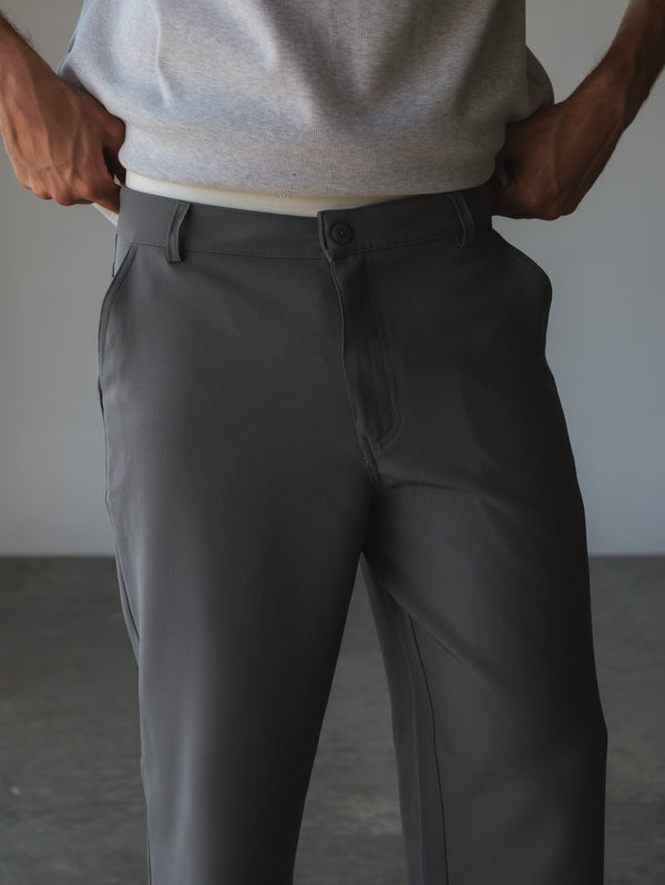 MEN TIMELESS STRAIGHT PANTS - GRAY