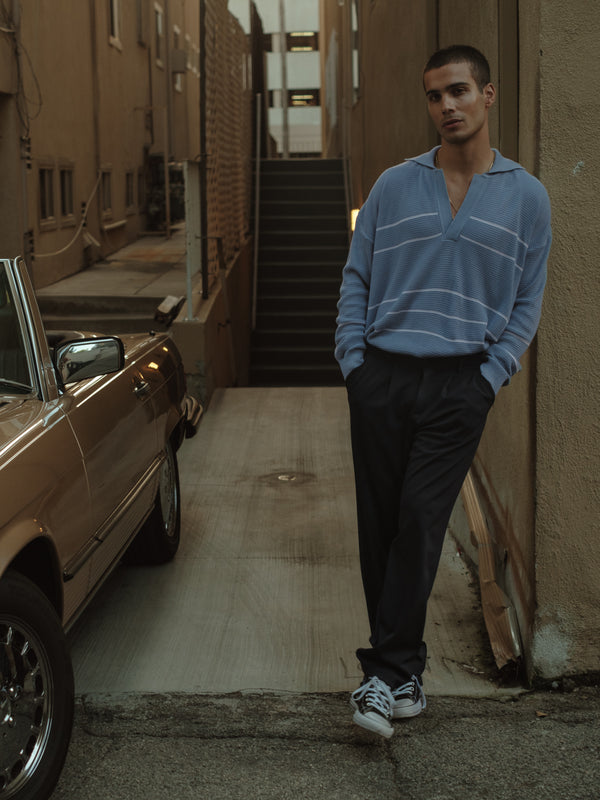 PLEATED FLOWY TROUSER - BLACK