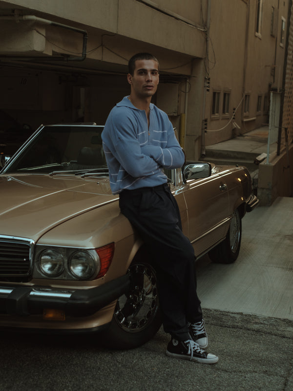 PLEATED FLOWY TROUSER - BLACK