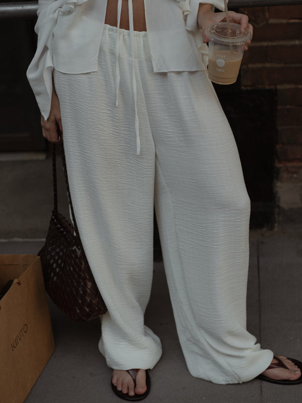 BREEZY SLOUCHY PANTS - CLOUD WHITE