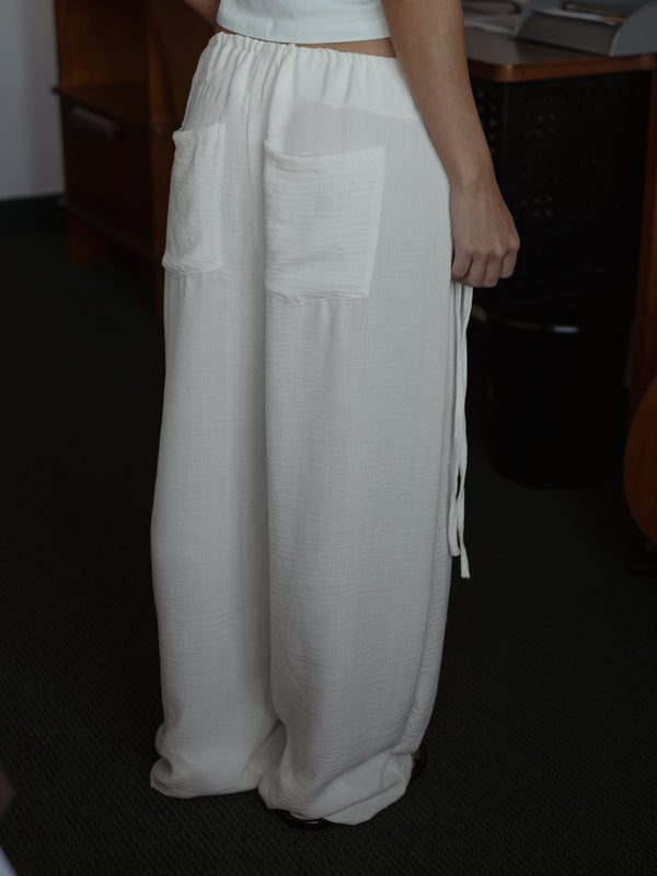 BREEZY SLOUCHY PANTS - CLOUD WHITE