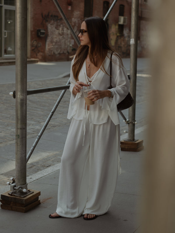 BREEZY SLOUCHY PANTS - CLOUD WHITE