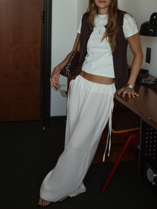 BREEZY SLOUCHY PANTS - CLOUD WHITE