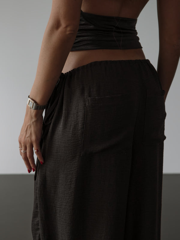 BREEZY SLOUCHY PANTS - BLACK