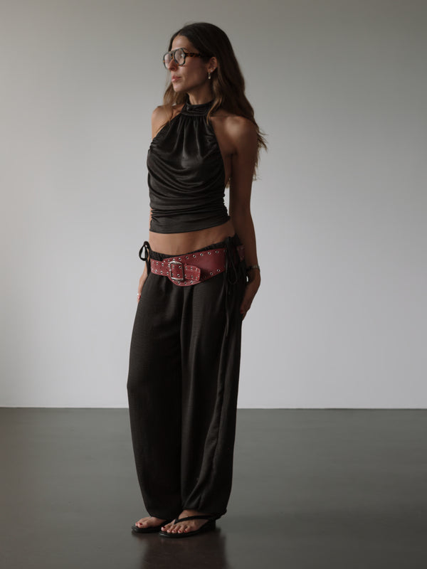 BREEZY SLOUCHY PANTS - BLACK
