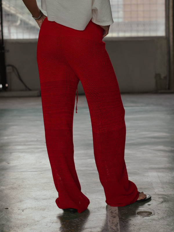 CLASSIC KNIT PANT - ROBUST RED