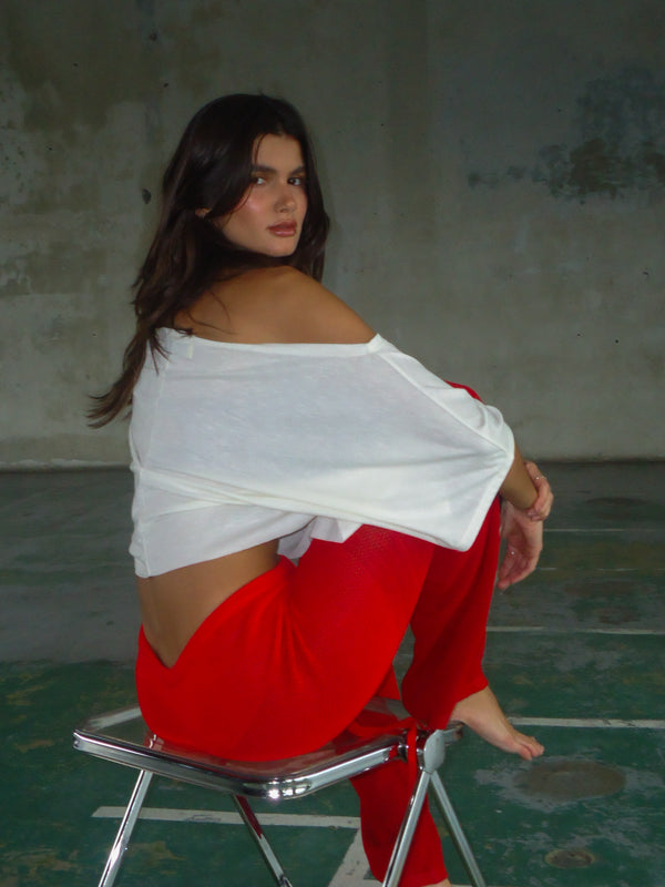 CLASSIC KNIT PANT - ROBUST RED