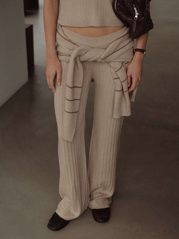 SAUNA KNIT PANTS - NATURAL