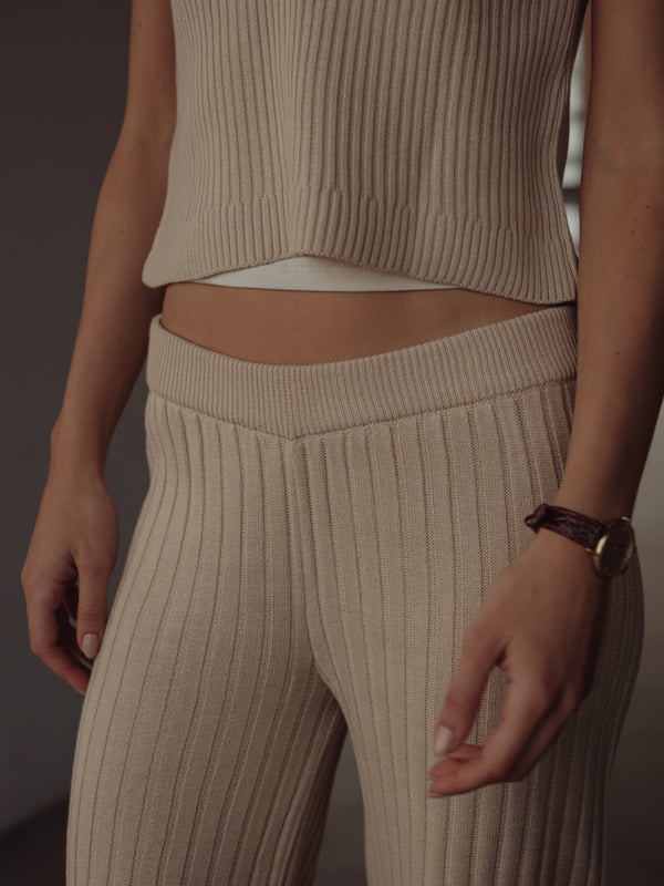 SAUNA KNIT PANTS - NATURAL