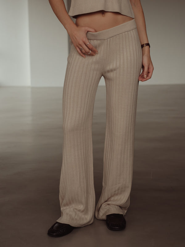 SAUNA KNIT PANTS - NATURAL