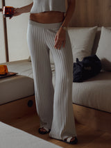 SAUNA KNIT PANTS - LIGHT GRAY