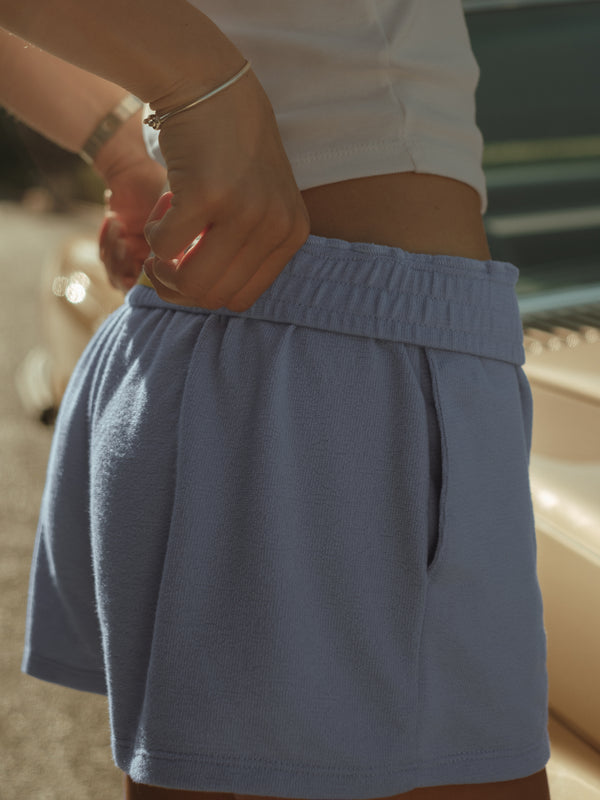 SOFT SWEATSHORTS - BABY BLUE