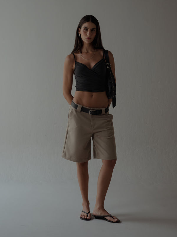 LONG CLASSIC SHORTS - TAUPE