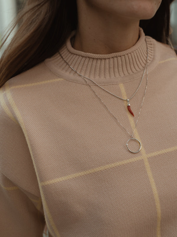 GRID SWEATER - NATURAL & CELESTIAL YELLOW