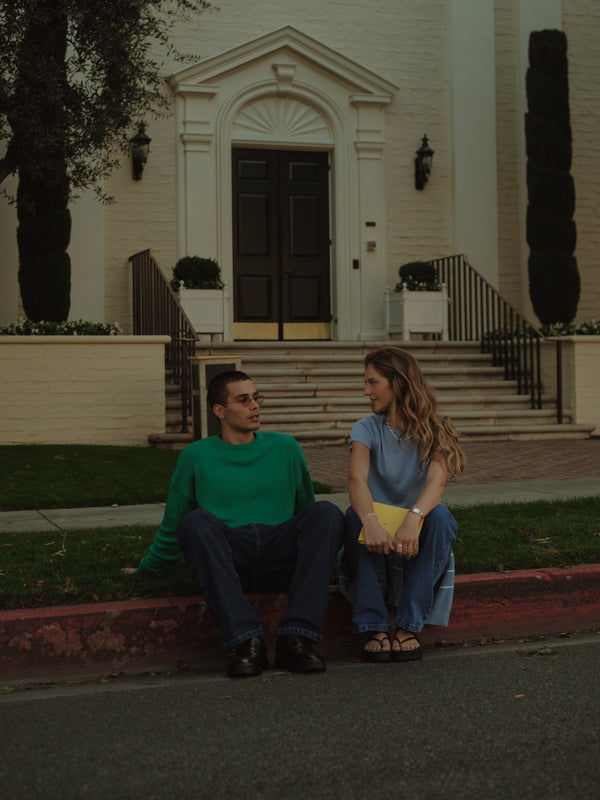 BASIC TEXTURE KNIT SWEATER - BRIGHT GREEN