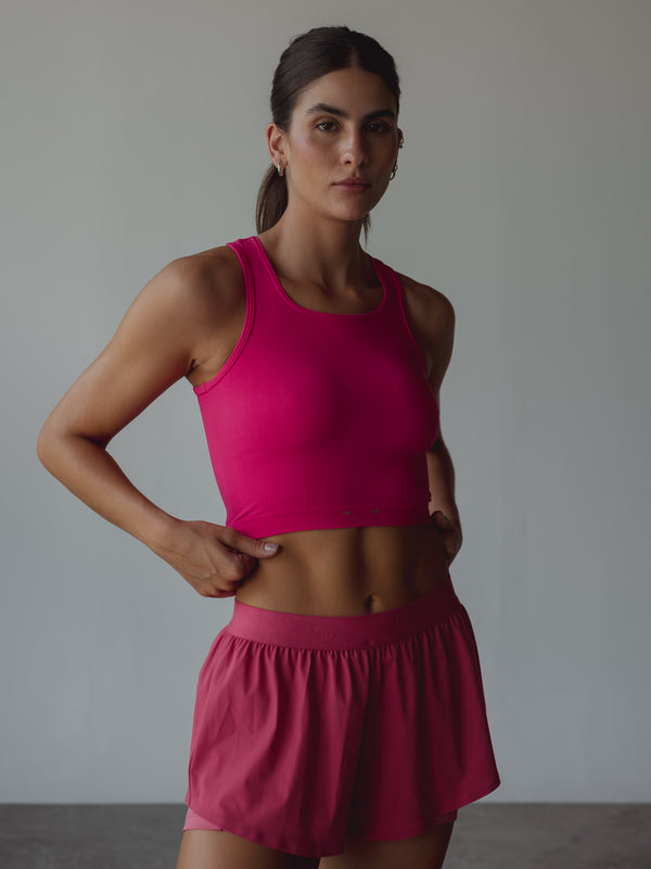SPARK SEAMLESS TANK TOP - FUCSIA