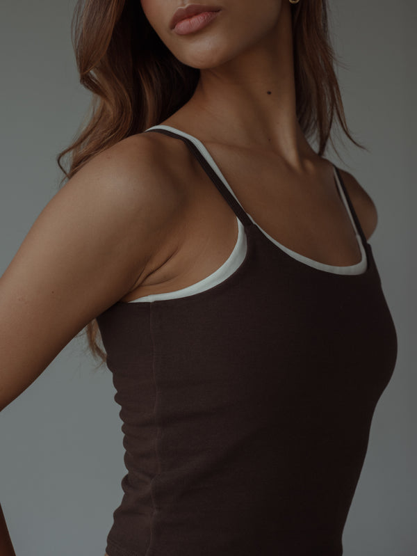 ESSENTIAL TANK TOP - ESPRESSO