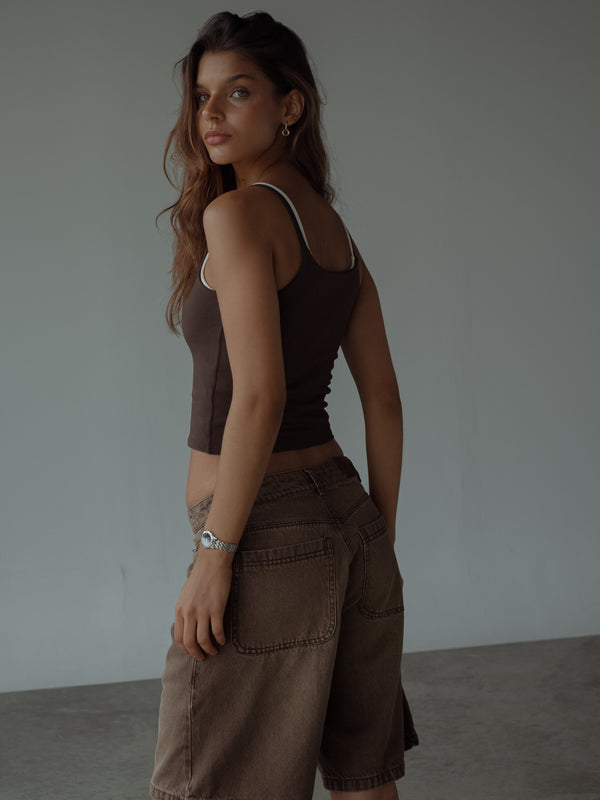 ESSENTIAL TANK TOP - ESPRESSO