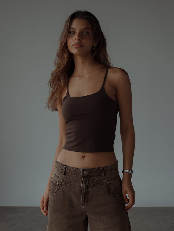 ESSENTIAL TANK TOP - ESPRESSO