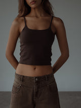 ESSENTIAL TANK TOP - ESPRESSO