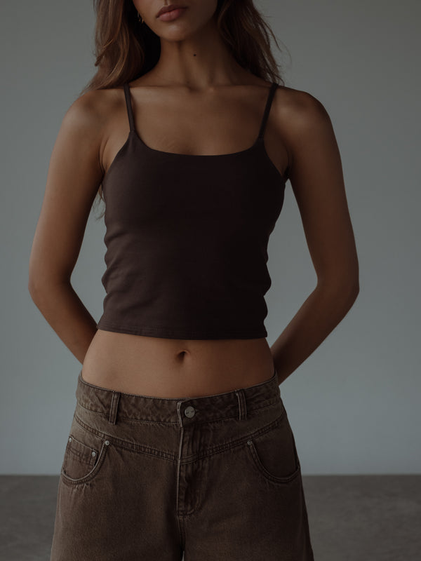 ESSENTIAL TANK TOP - ESPRESSO