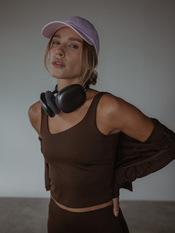 DIAGONAL TANK TOP  - MAROON