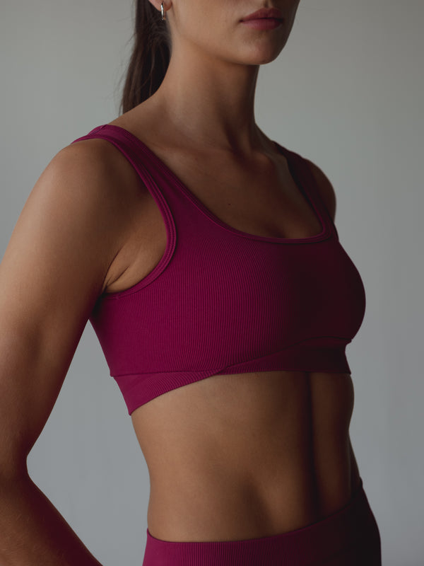 DIAGONAL SEAMLESS TOP  - RASPBERRY