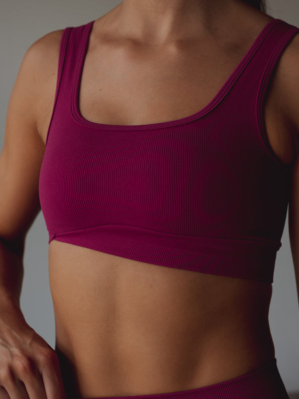 DIAGONAL SEAMLESS TOP  - RASPBERRY