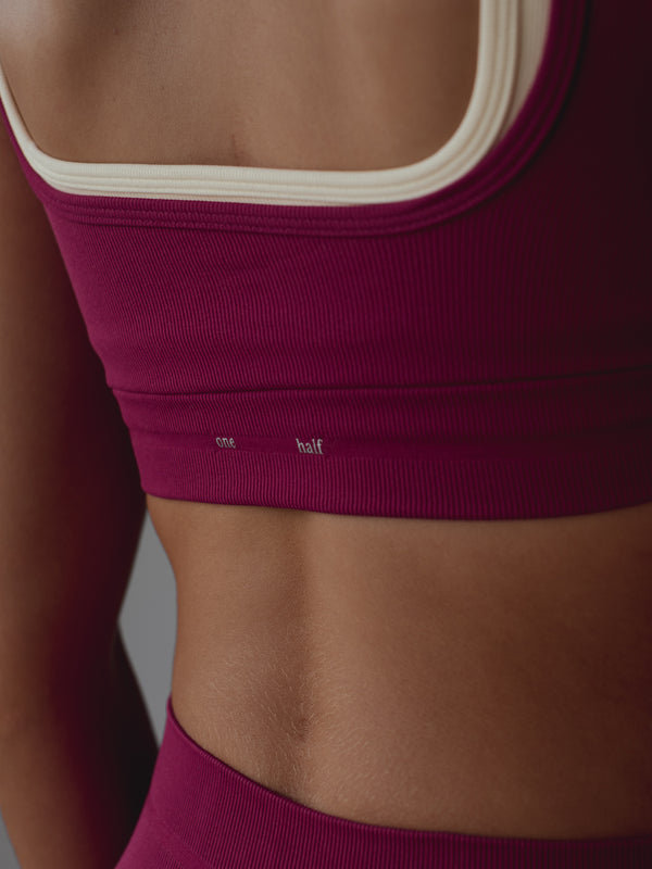 DIAGONAL SEAMLESS TOP  - RASPBERRY