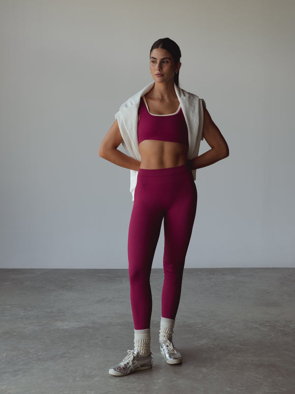 DIAGONAL SEAMLESS TOP  - RASPBERRY