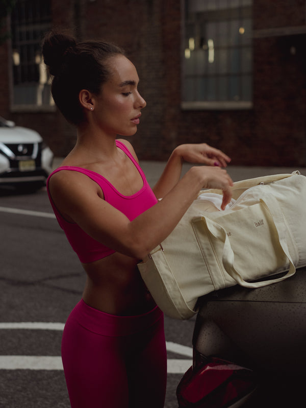 DIAGONAL SEAMLESS TOP  - FUCSIA