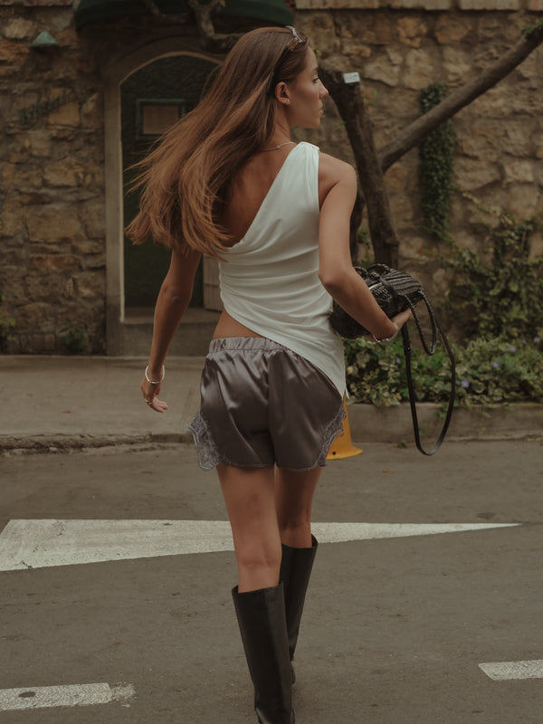 SIDED LONG TOP - SOFT WHITE