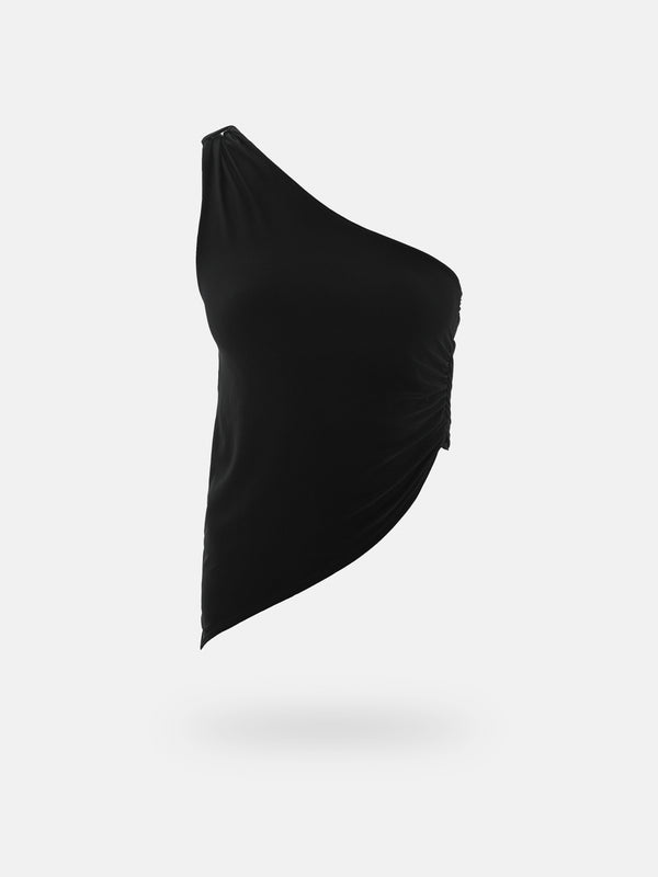 SIDED LONG TOP - BLACK