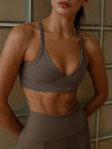 V-FORM SEAMLESS TOP - TAUPE