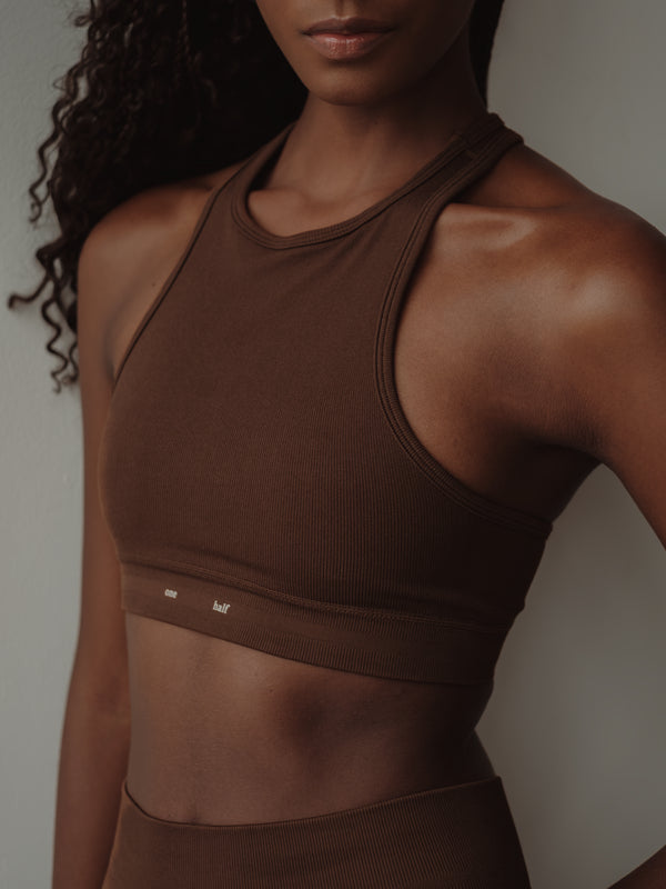 HIGH LEVEL SEAMLESS TOP - SEPIA