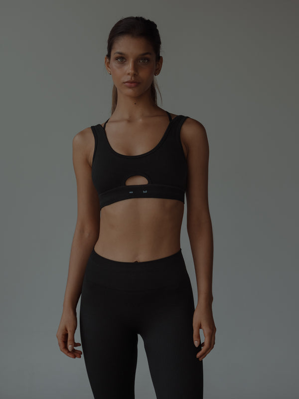 DOUBLE STRAP SEAMLESS TOP - SHADOW