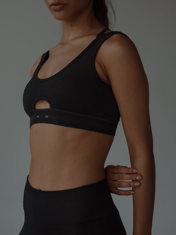 DOUBLE STRAP SEAMLESS TOP - SHADOW