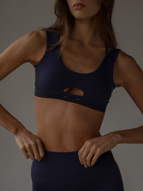 DOUBLE STRAP SEAMLESS TOP - MYSTIC PURPLE