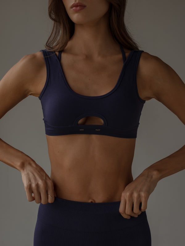 DOUBLE STRAP SEAMLESS TOP - MYSTIC PURPLE