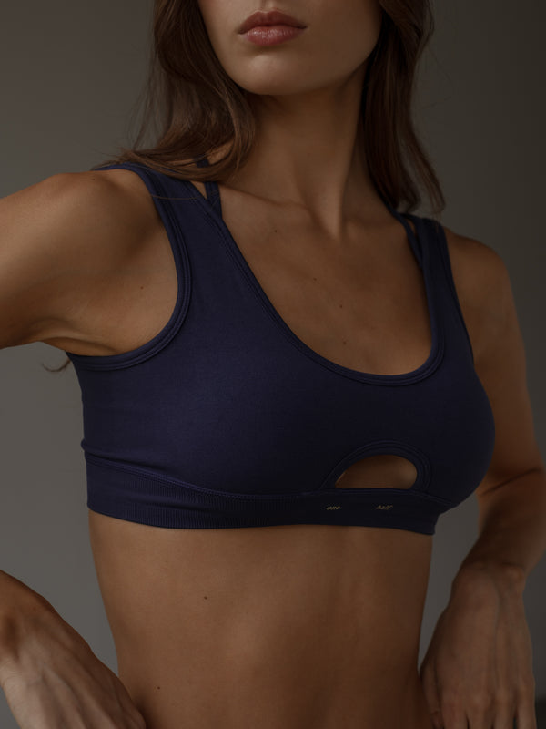 DOUBLE STRAP SEAMLESS TOP - MYSTIC PURPLE