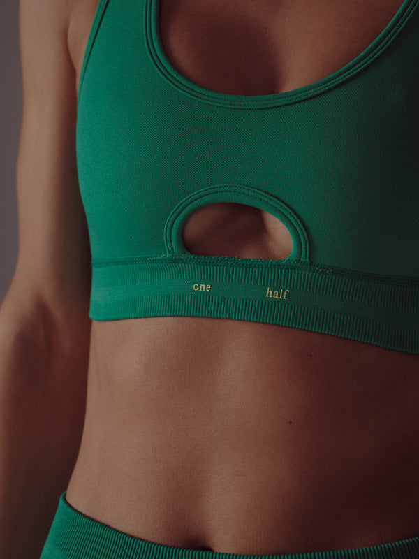 DOUBLE STRAP SEAMLESS TOP - BRIGHT GREEN