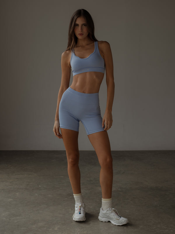 DROP SEAMLESS TOP - BABY BLUE