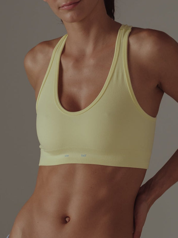OVAL BACK SEAMLESS TOP - BUTTER YELLOW