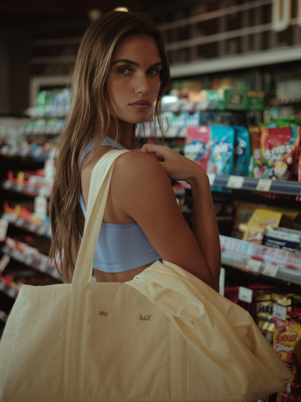 OVAL BACK SEAMLESS TOP - BABY BLUE